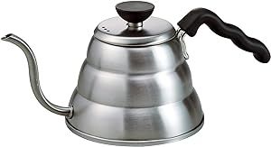 Hario V60 "Buono" Drip Kettle Stovetop Gooseneck Coffee Kettle 1.0L, Stainless Steel, Silver